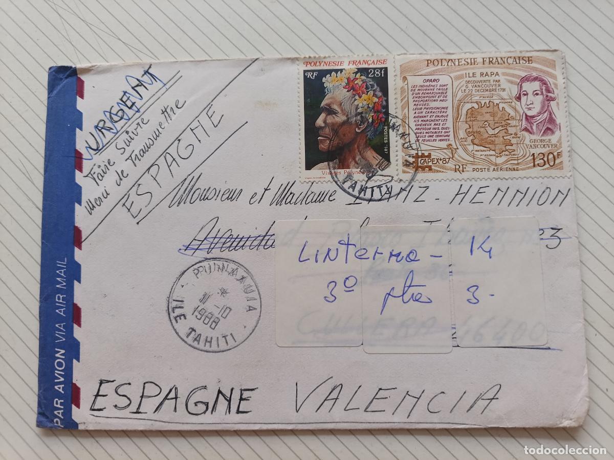 Sellos: Polinesia francesa. Sobre circulado