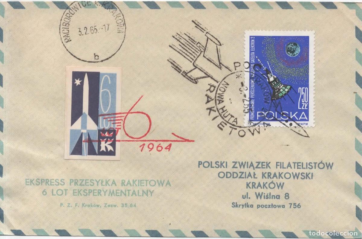 Sellos: POLONIA 1965 CORREO POR COHETE RACKET ROCKET MAIL