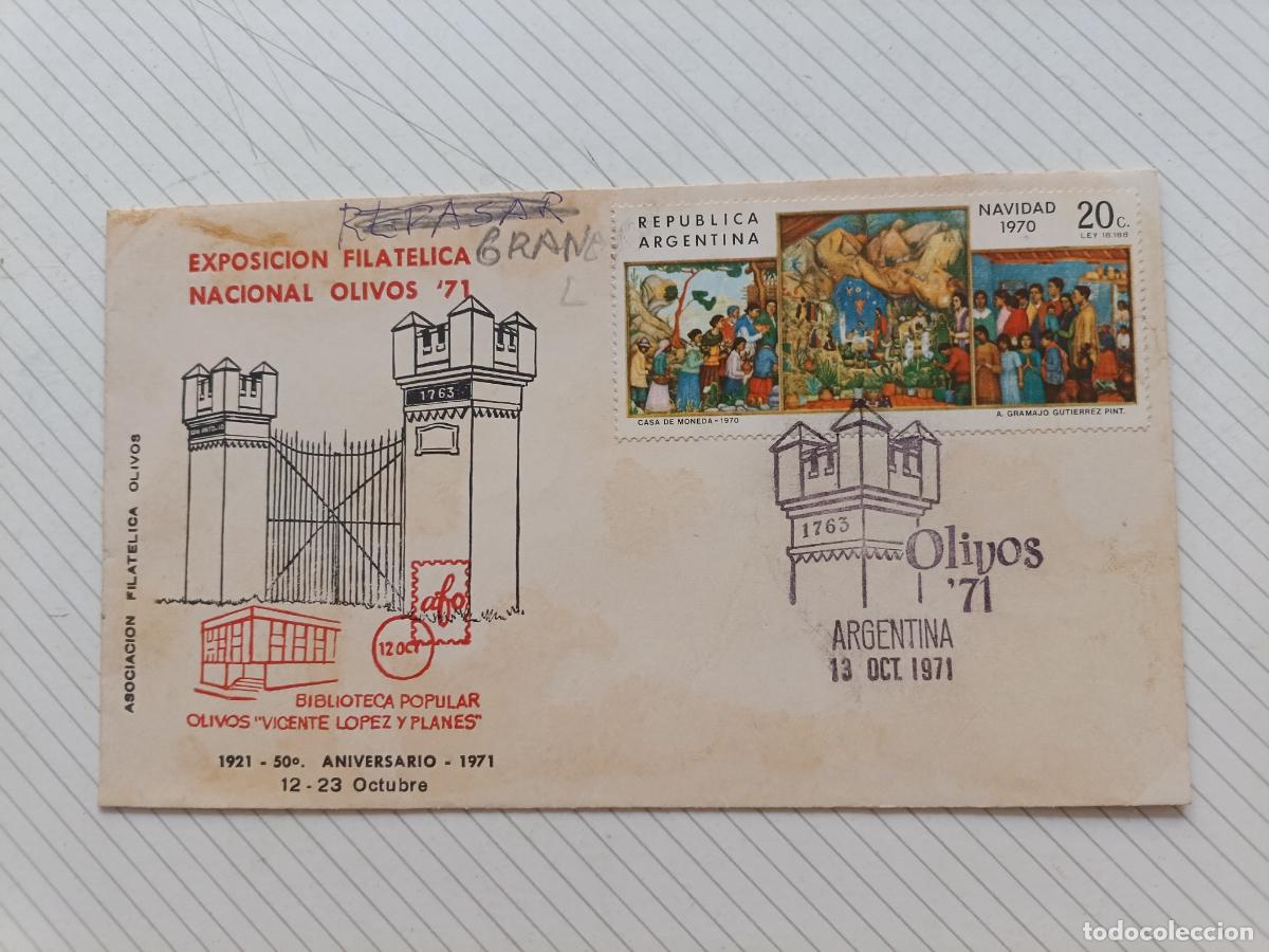 Briefmarken: Argentina 1971 Olivos. Sobre circulado