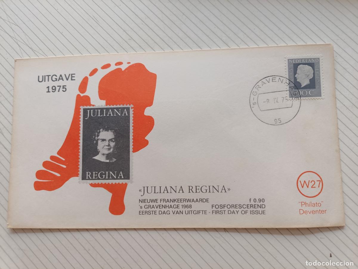 Francobolli: Holanda. Juliana Regina 1975. Primer D&iacute;a