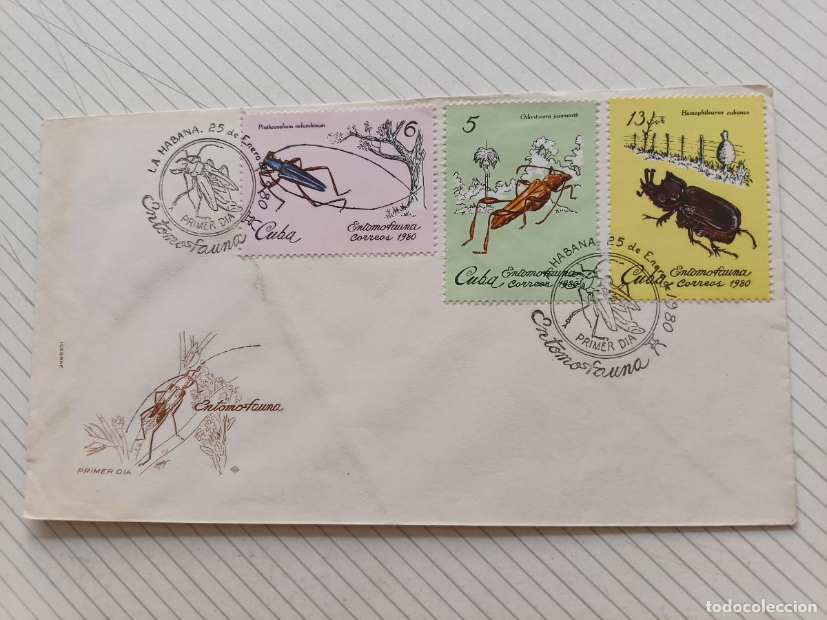 Stamps: Cuba. Insectos 1980 Sobre ilustrado de primer d&iacute;a