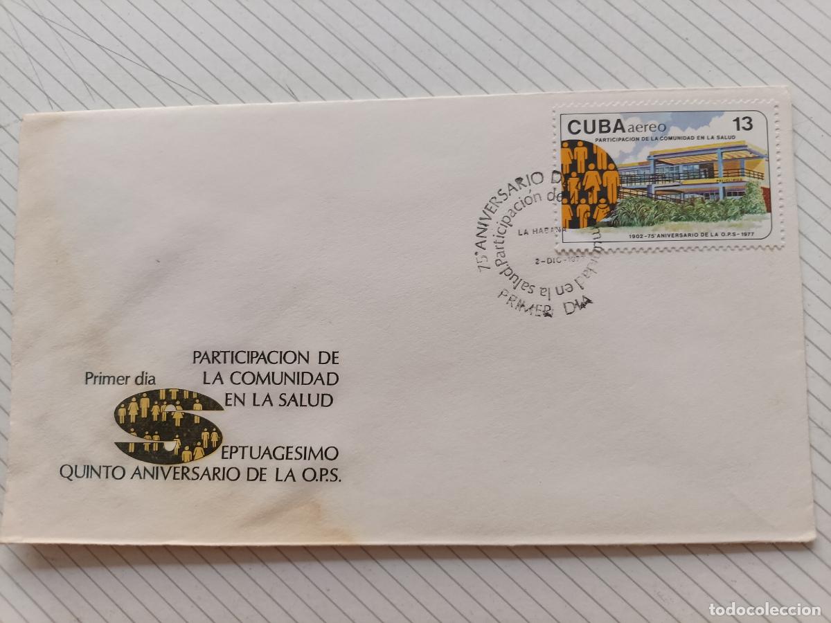 Sellos: Cuba 1977 OPS. Sobre ilustrado de primer d&iacute;a