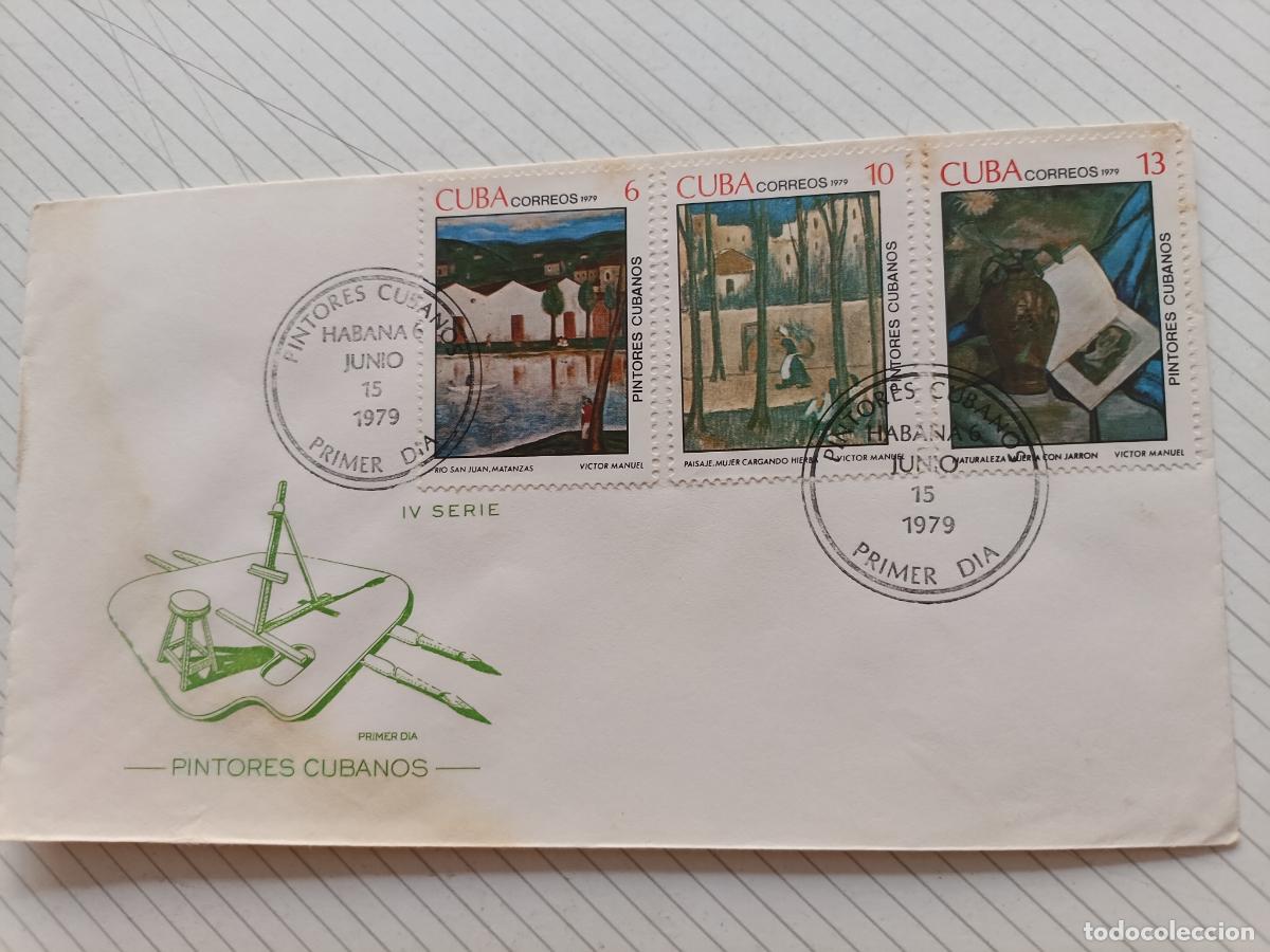 Sellos: Cuba 1979 Pintores cubanos. Sobre ilustrado de primer d&iacute;a