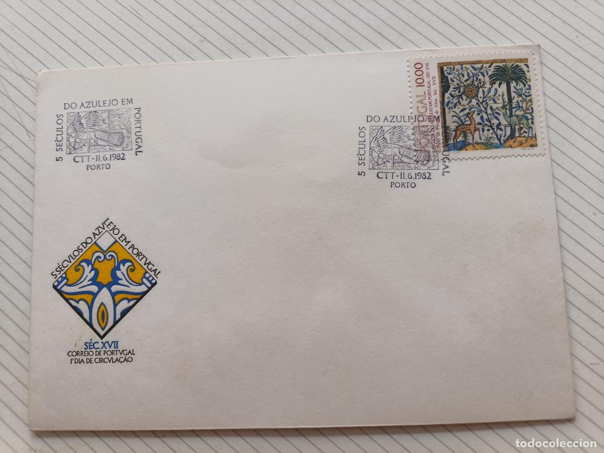 Sellos: Portugal. Azulejos. Sobre ilustrado de primer d&iacute;a