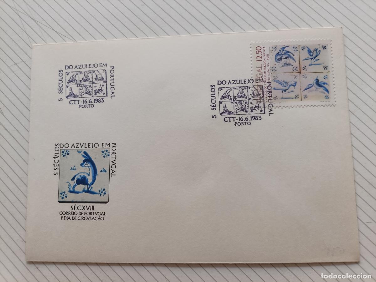 Sellos: Portugal. Azulejos. Sobre ilustrado de primer d&iacute;a