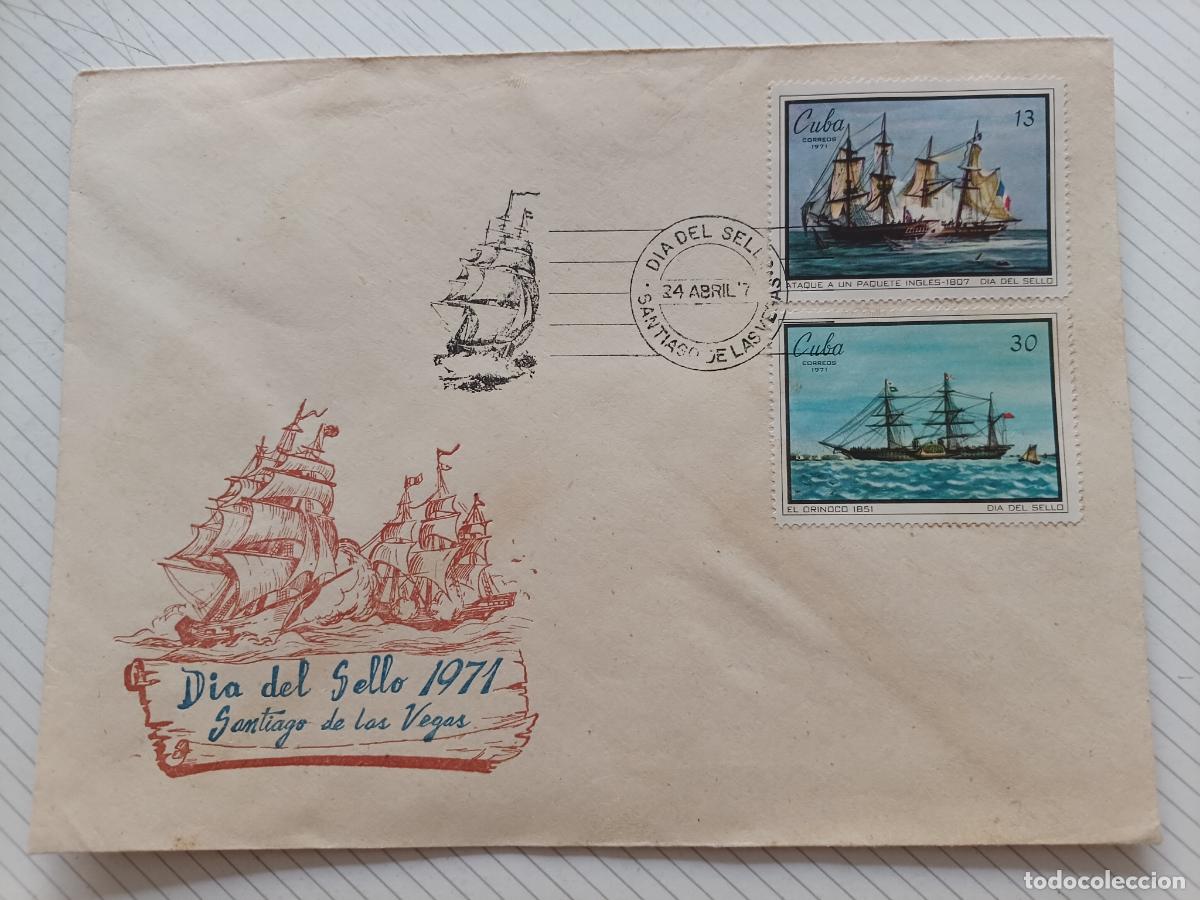 Briefmarken: Cuba, d&iacute;a del sello 1971. Sobre de primer d&iacute;a