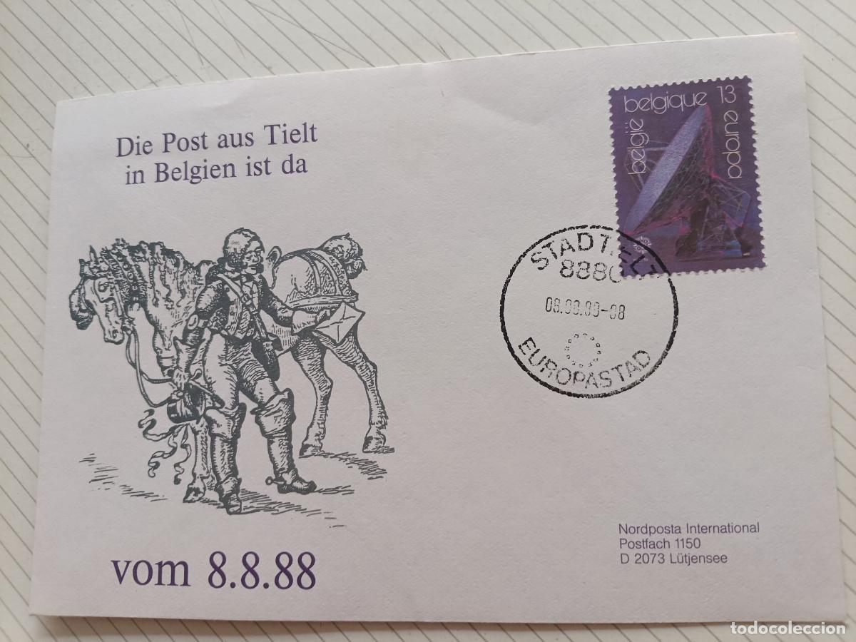 Timbres: B&eacute;lgica, sobre circulado. Primer D&iacute;a