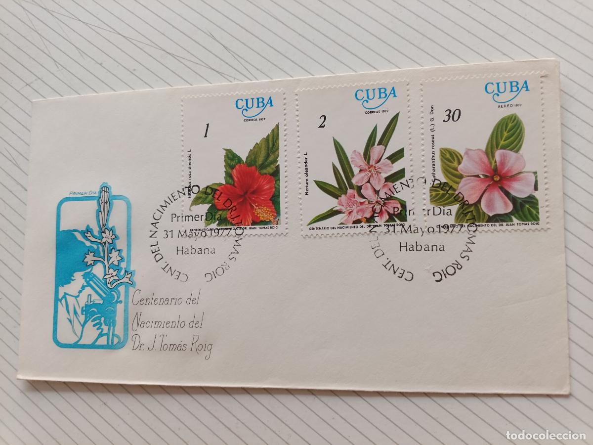 Sellos: Cuba. Flora 1977, Sobre Primer D&iacute;a