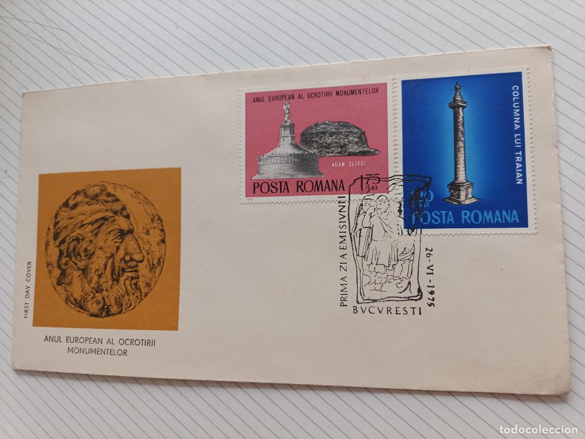 Sellos: Ruman&iacute;a 1975 Sobre Primer D&iacute;a