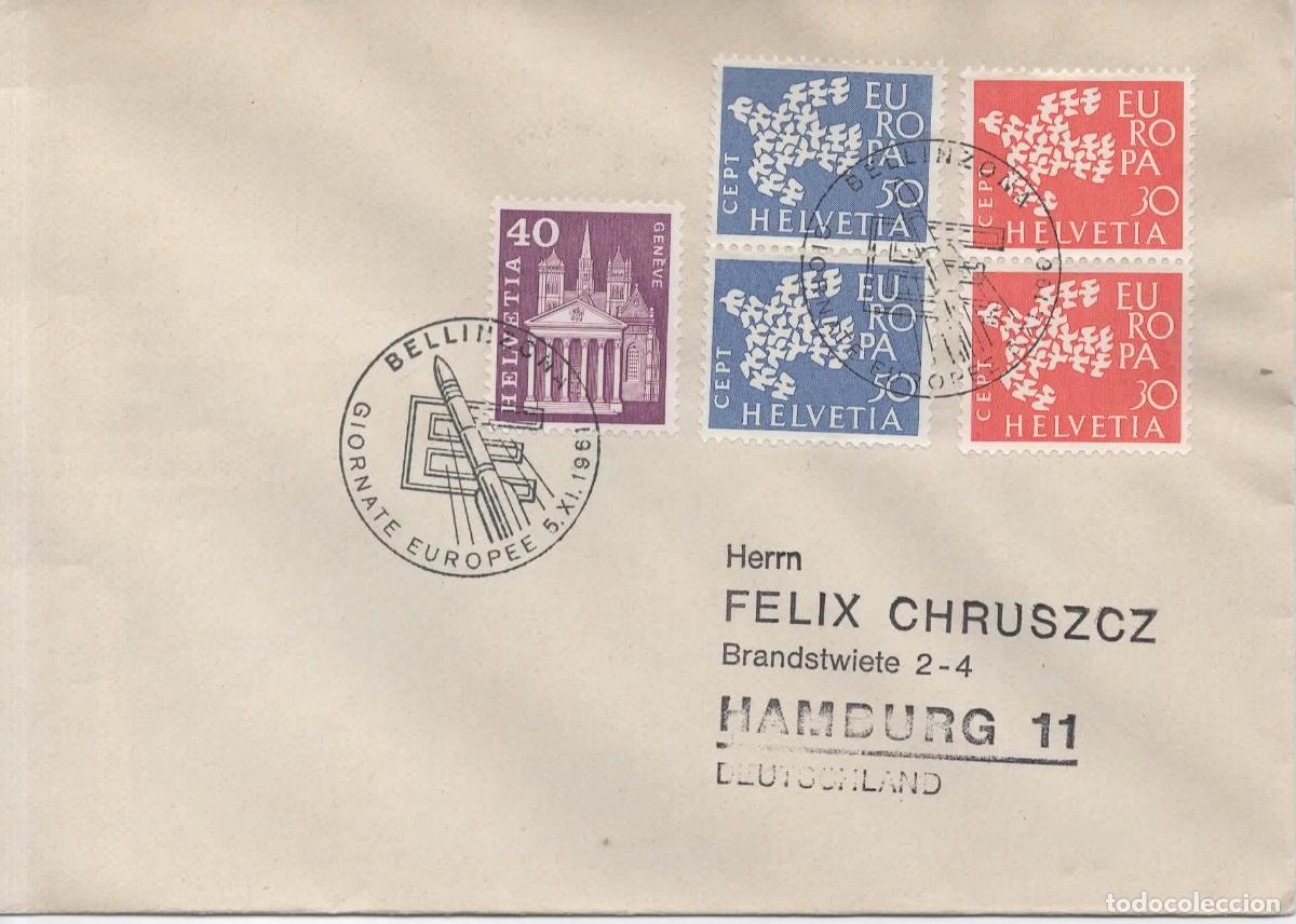 Sellos: SUIZA BELLINZONA 1961 POR COHETE RAKETEN ROCKET MAIL