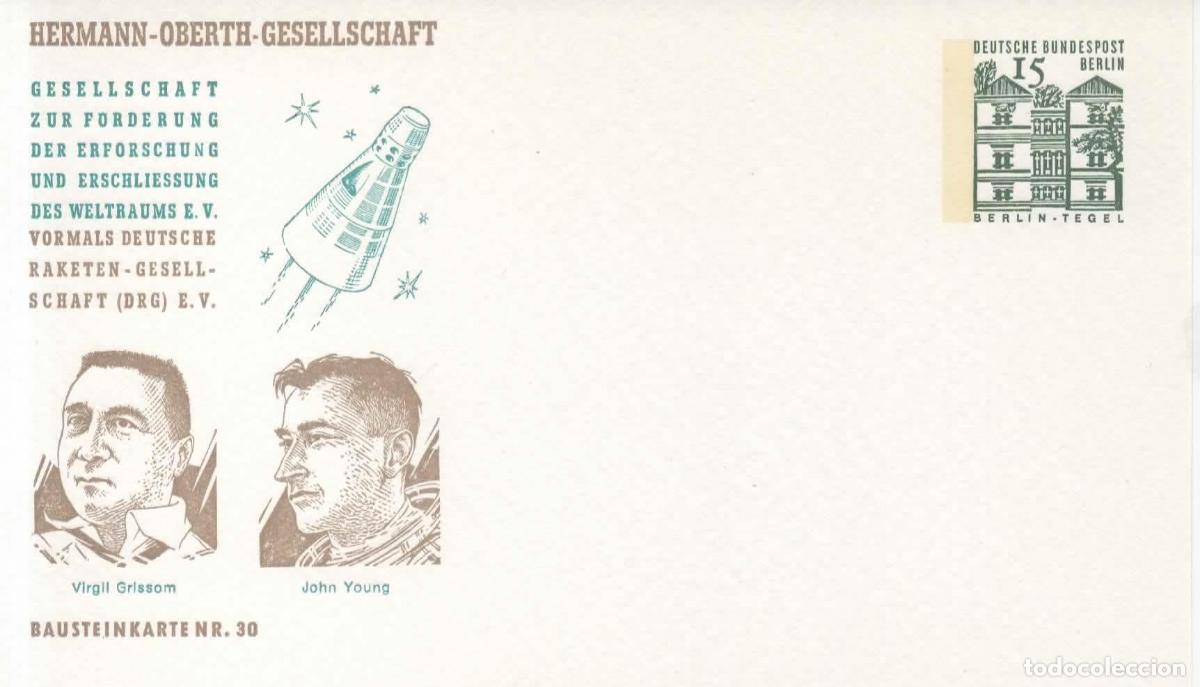Sellos: ALEMANIA ENTERO POSTAL ESPACIO SPACE GRISSOM YOUNG