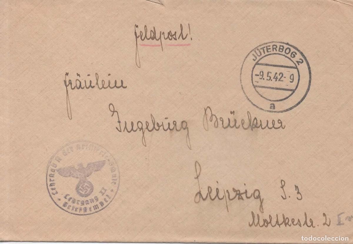 Sellos: ALEMANIA WW2 CORREO MILITAR FELDPOST JUTEBORG A LEIPZIG 1942