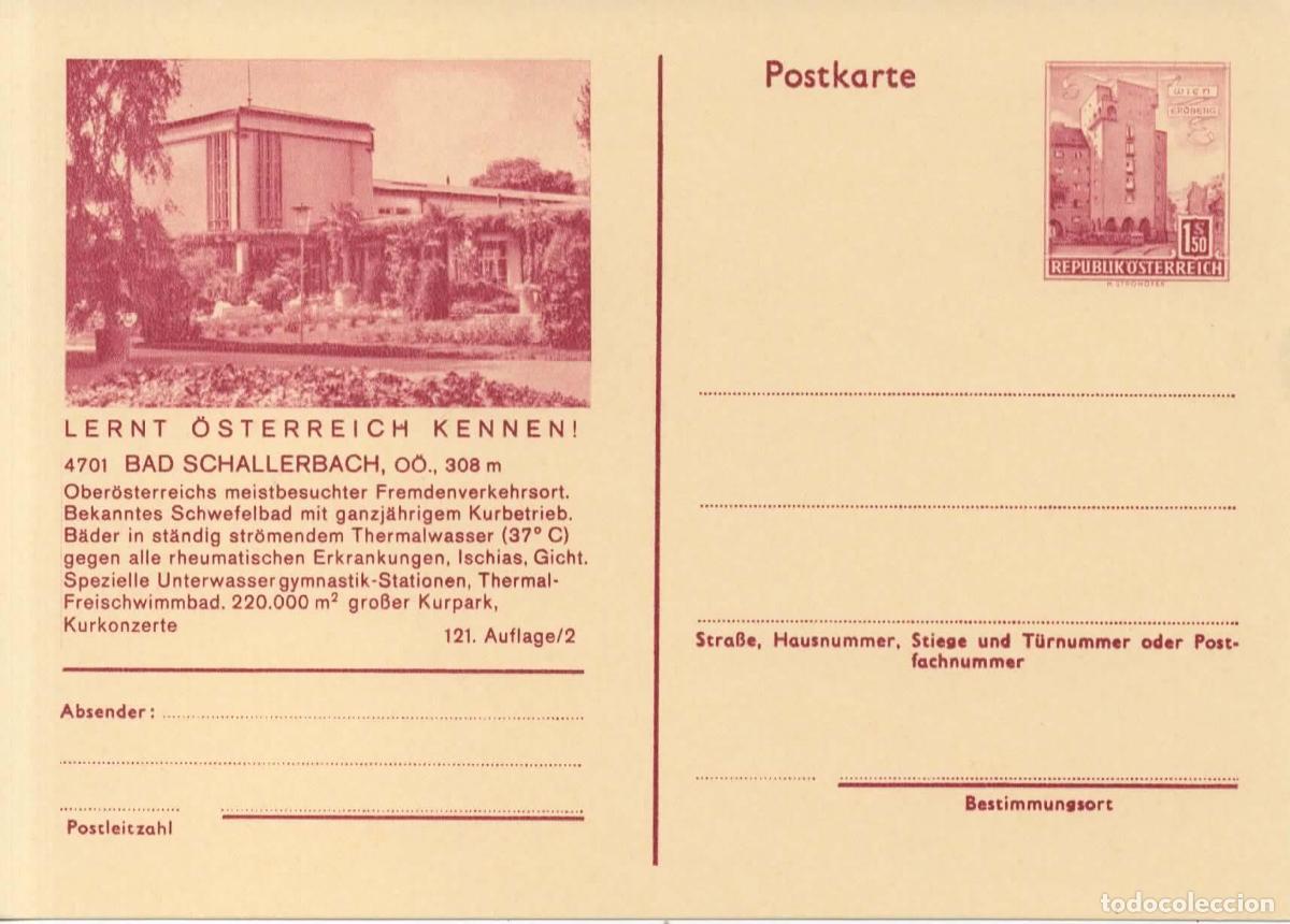 Sellos: AUSTRIA ENTERO POSTAL BAD SCHALLERBACH SPA BALNEARIO TERMALISMO
