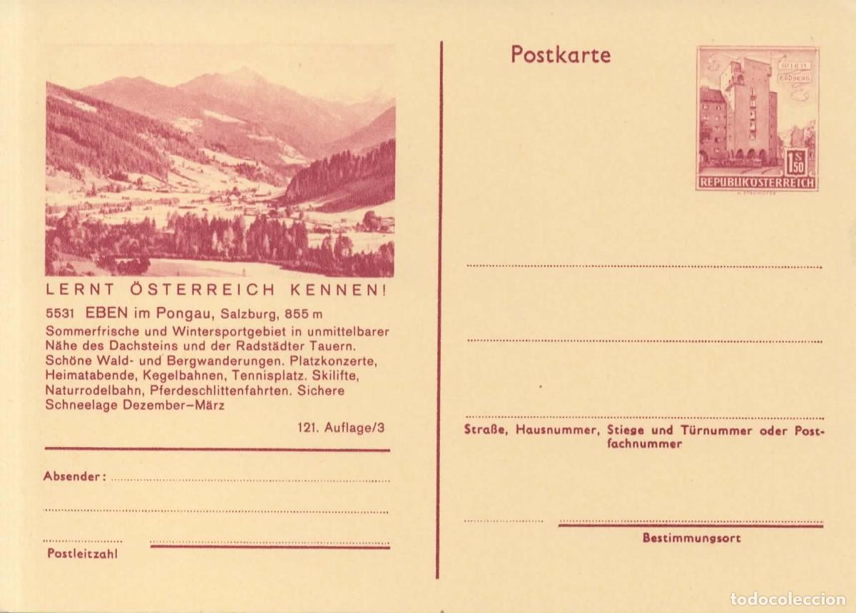 Sellos: AUSTRIA ENTERO POSTAL EBEN IM PONGAU TENIS SKI