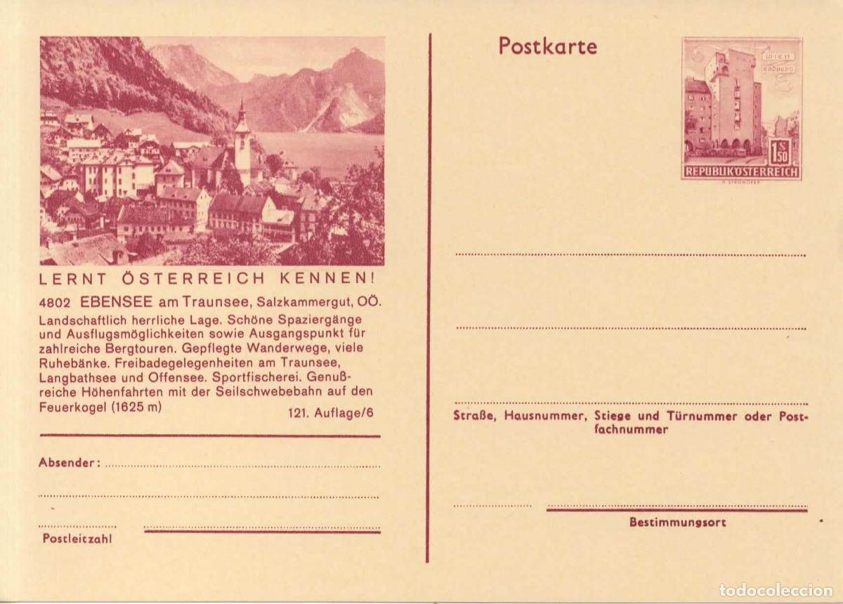 Sellos: AUSTRIA ENTERO POSTAL EBENSEE PESCA FISHERY