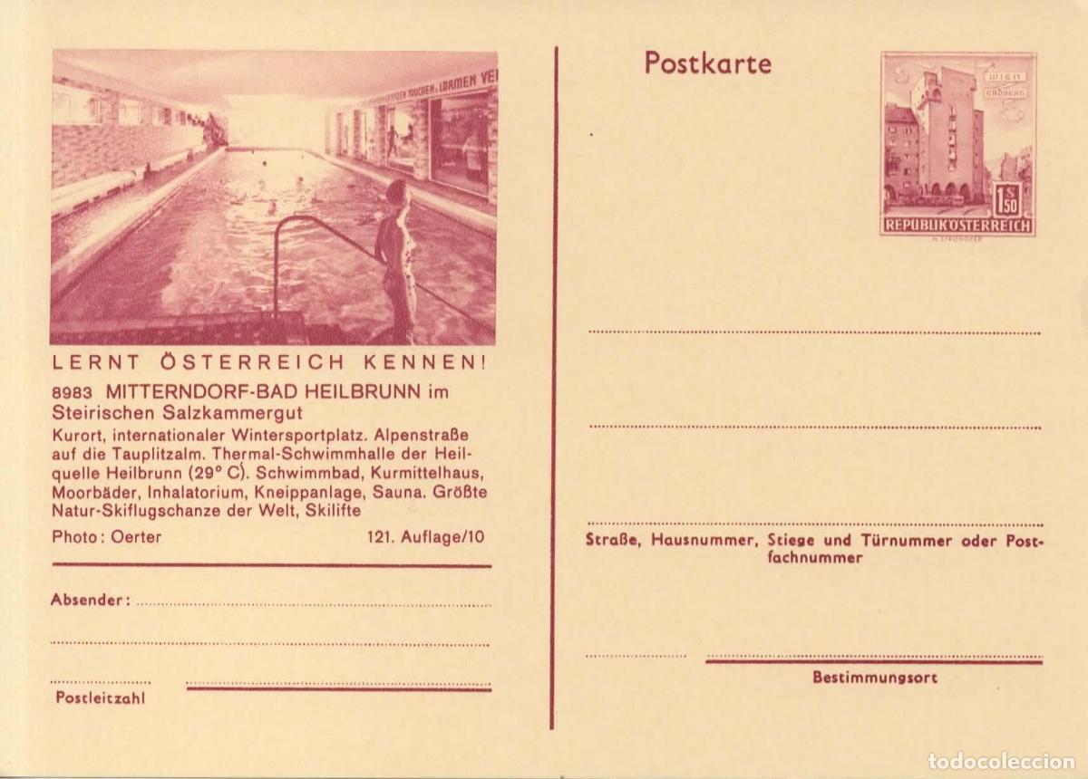 Sellos: AUSTRIA ENTERO POSTAL MITTENDORF BALNEARIO SKI