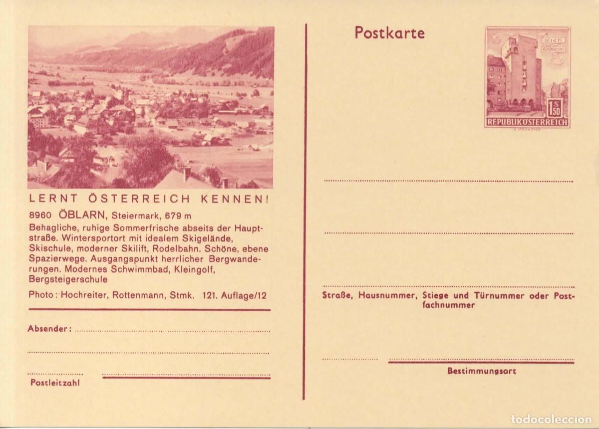Sellos: AUSTRIA ENTERO POSTAL OBLARN GOLF SKI - Foto 1