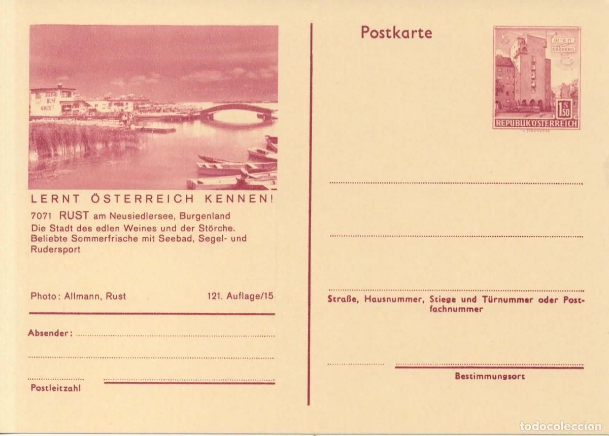 Sellos: AUSTRIA ENTERO POSTAL RUST PUENTE BRIDGE LAGO