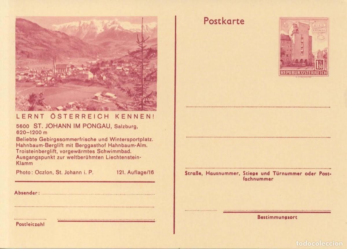 Sellos: AUSTRIA ENTERO POSTAL ST JOHANN IM PONGAU SALZBURG