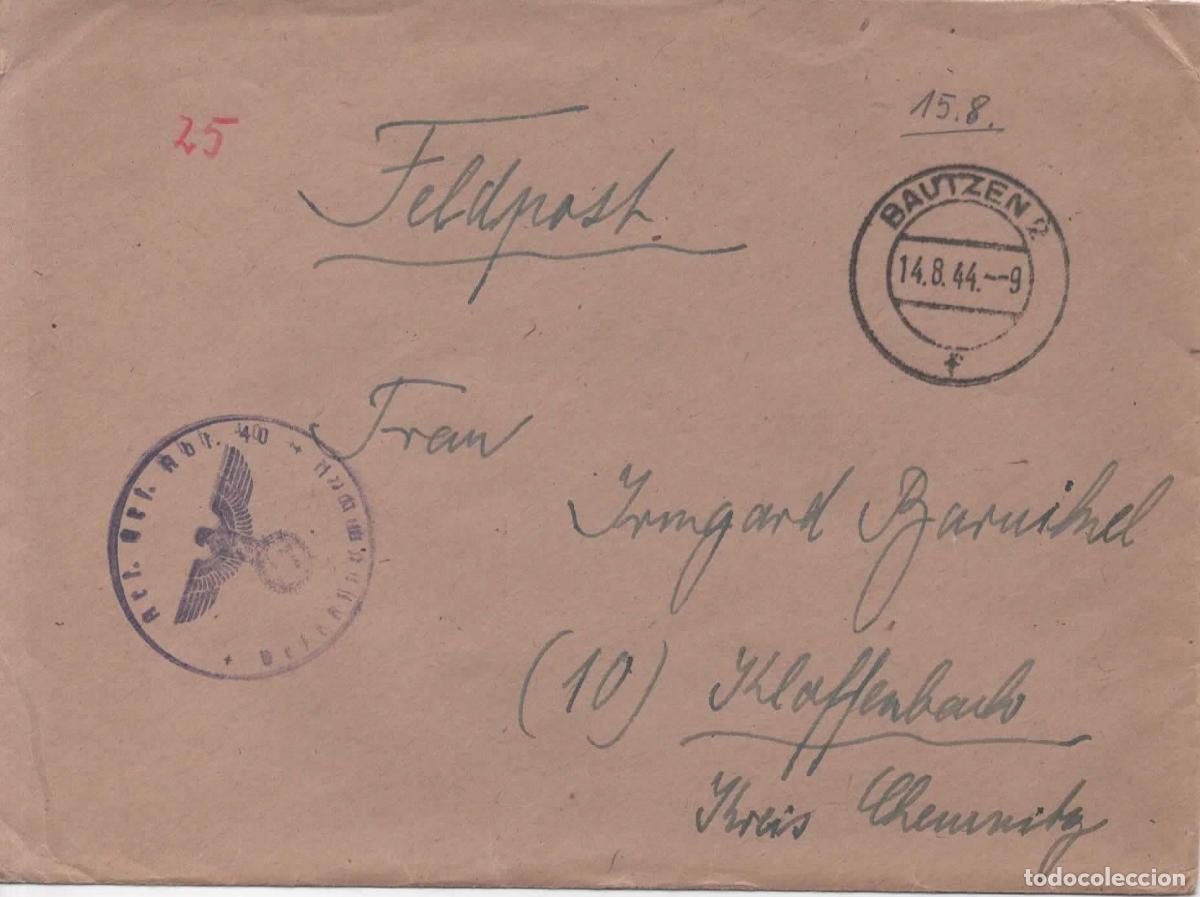 Sellos: ALEMANIA WW2 CORREO MILITAR FELDPOST BAUTZEN 1944