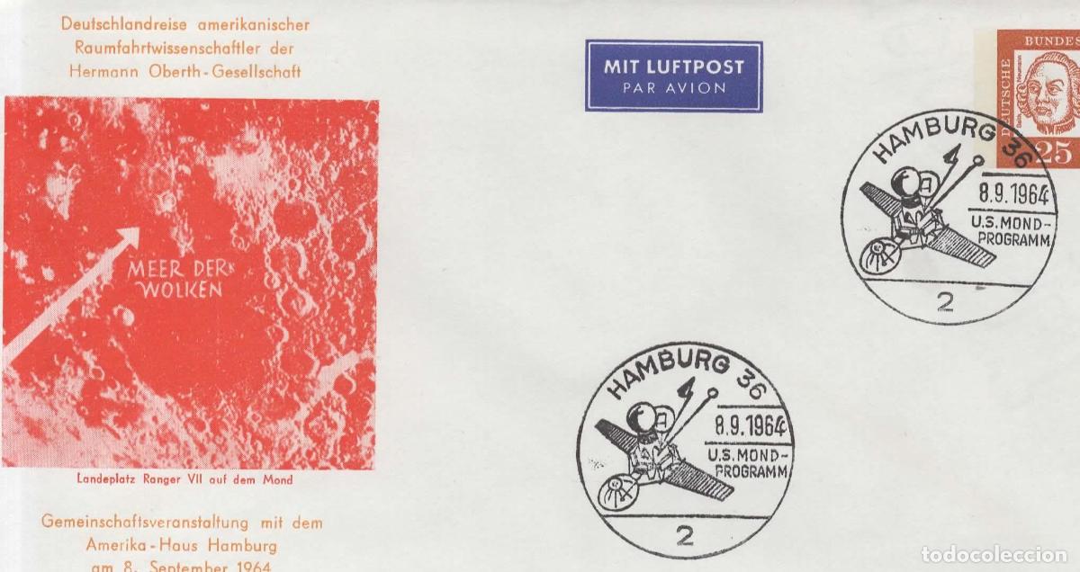 Sellos: ALEMANIA HAMBURG 1964 PROGRAMA APOLO LUNA MOON LANDING