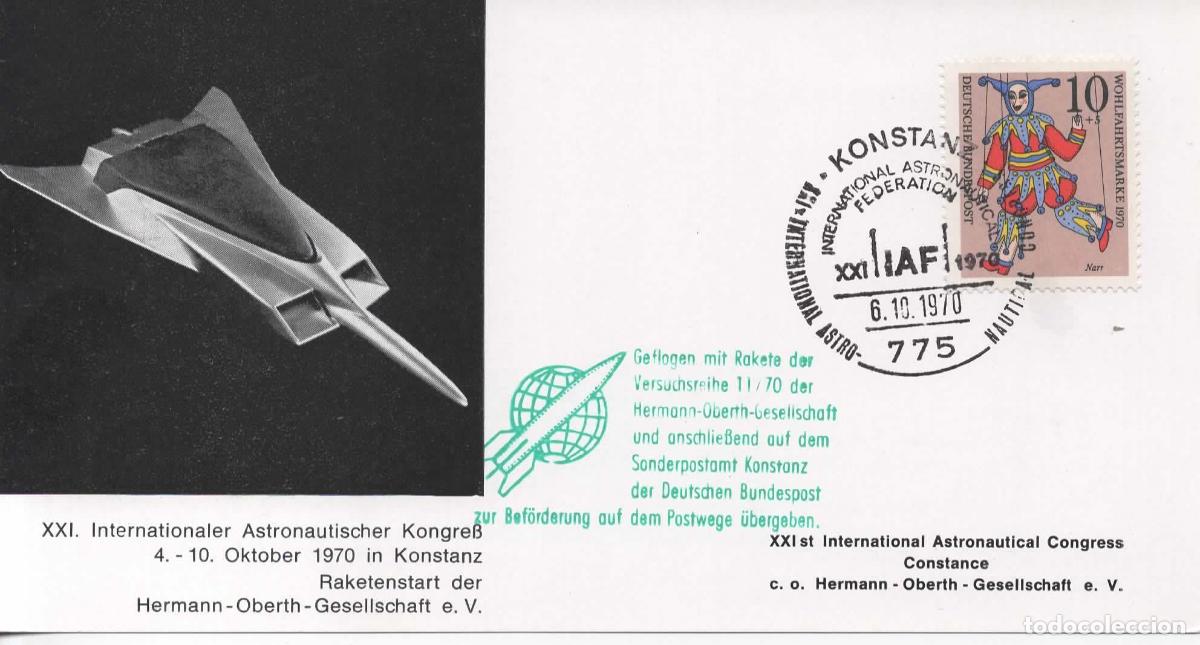 Sellos: ALEMANIA KONSTANZ 1970 CORREO POR COHETE ROCKET MAIL RACKETEN