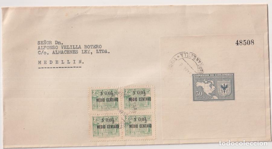 Sellos: Colombia. Carta de Barranquilla a Medell&iacute;n a Almacenes Ley