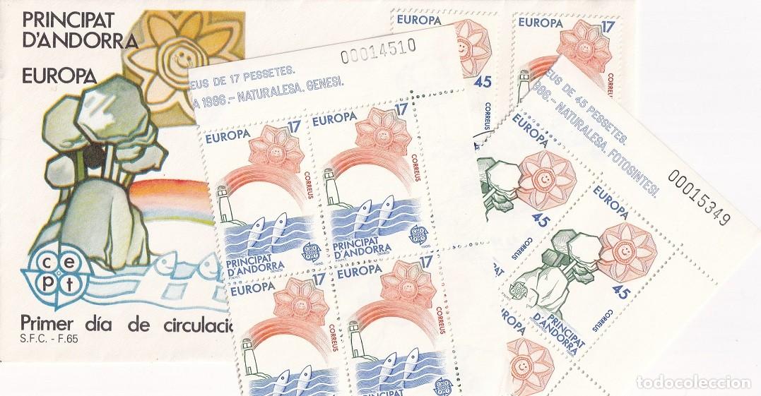 Sellos: FDC + Sellos Principat d' Andorra Andorra la Vella - Europa CEPT - Vida marina - Fotos&iacute;ntesis