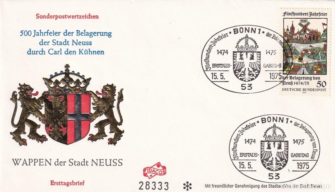 Sellos: FDC Alemania 1975 - V Centenario del asedio de Neuss por el Duque Carlos - 500 Jahrfeier der Belag..