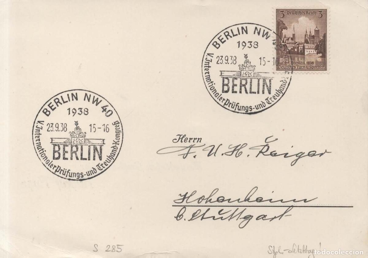Sellos: ALEMANIA 1938 BERLIN CONGRESO AUDITORES ECONOMIA CONTABILIDAD