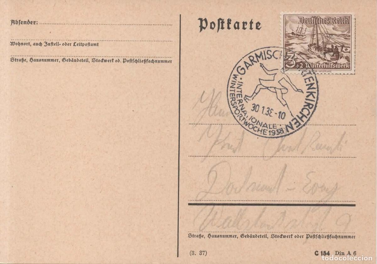 Sellos: ALEMANIA 1938 3 RECIH GARMISCH PARTENKIRCHEN PATINAJE ICE SKATING