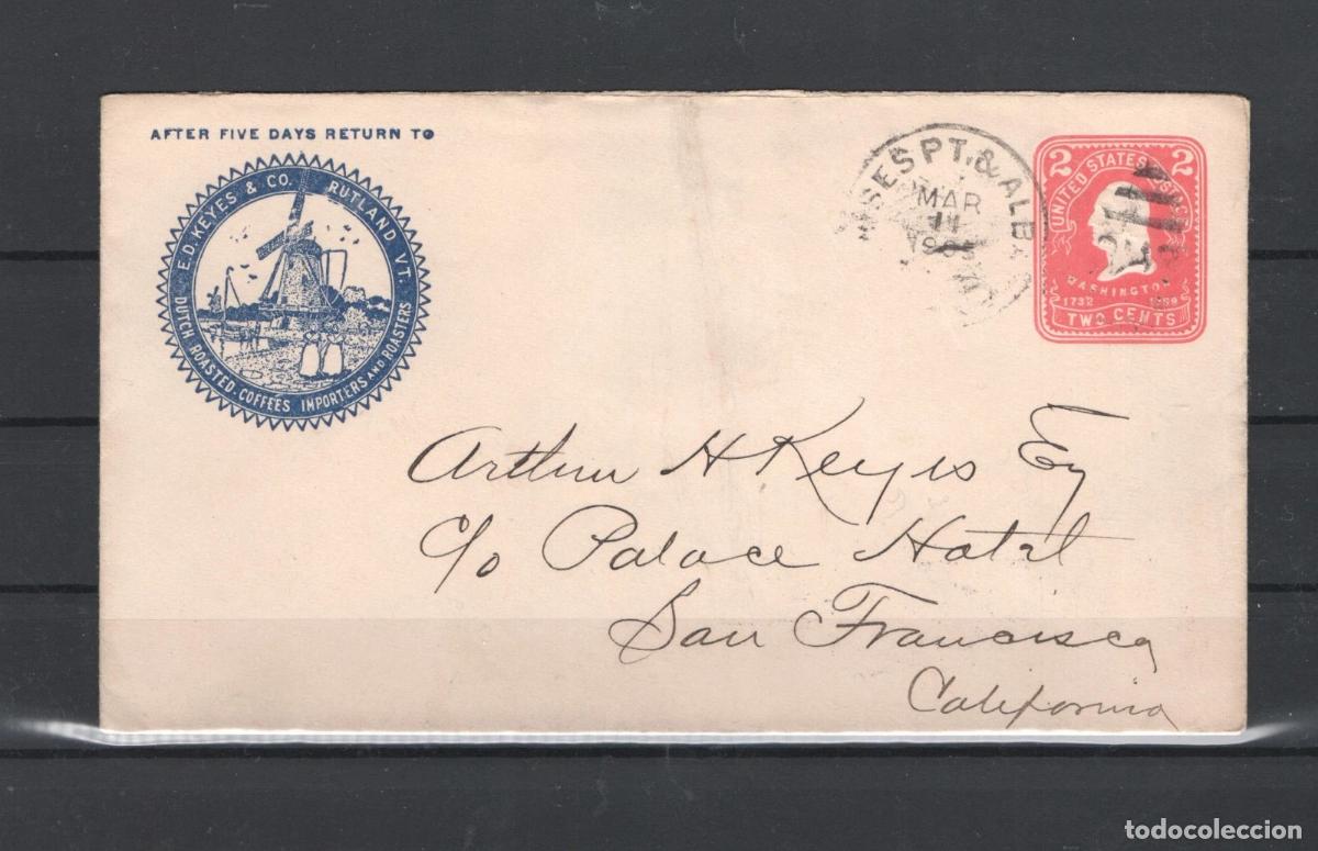 Sellos: ESTADOS UNIDOS USA CAFE ENTERO POSTAL MOLINO DE VIENTO WINDMILL 1905