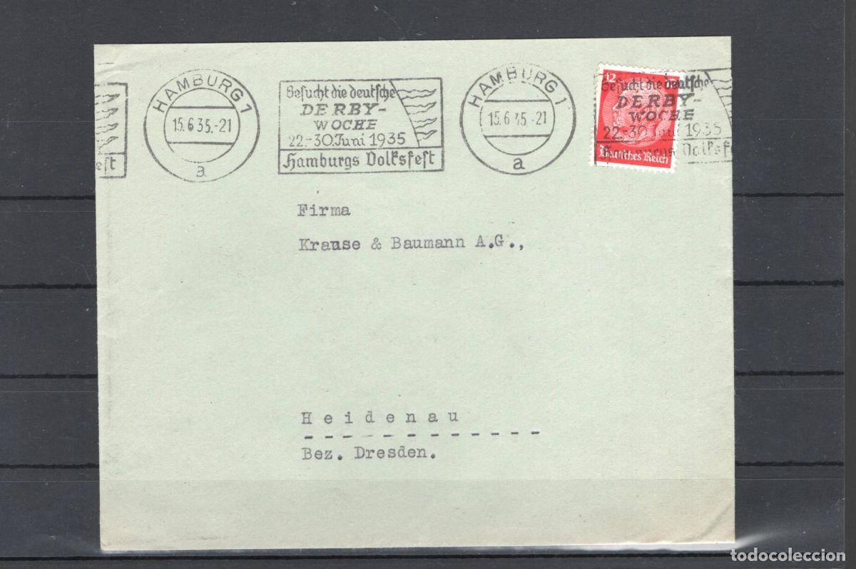 Sellos: ALEMANIA 3 REICH 1935 HAMBURG HIPICA CABALLO HORSE EQUESTRIAN
