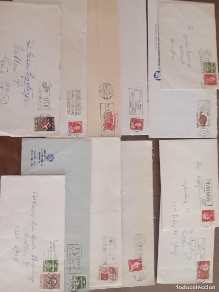 Sellos: DINAMARCA, LOTE DE 12 SOBRES CON MATASELLOS ESPECIALES