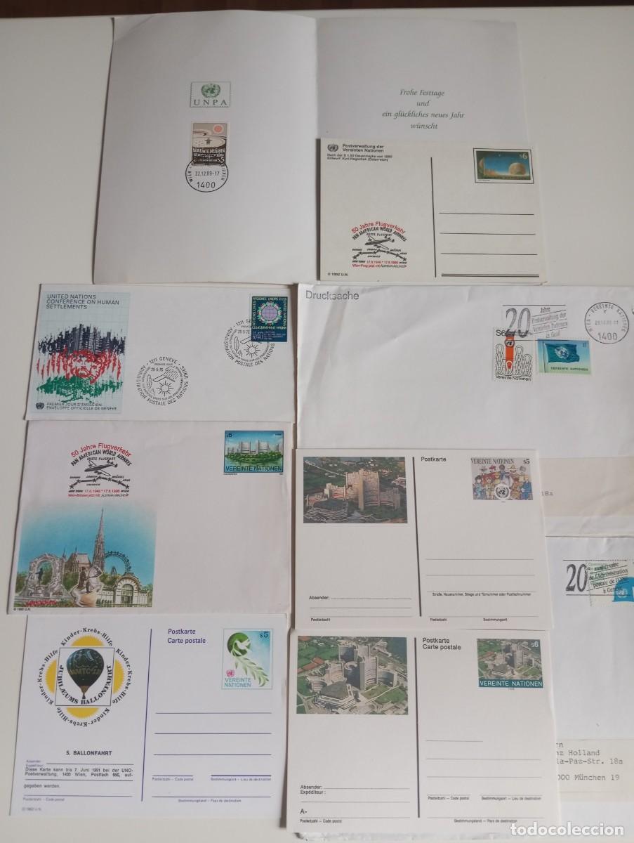 Sellos: NACIONES UNIDAS, LOTE DE 9 PIEZAS. VER FOTOS Y DESCRIPCI&Oacute;N