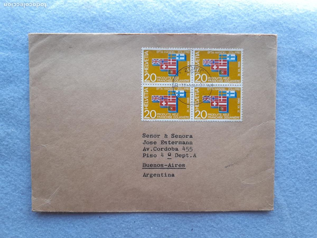 Timbres: Sobre Circulado Suiza. A&ntilde;o 1966.