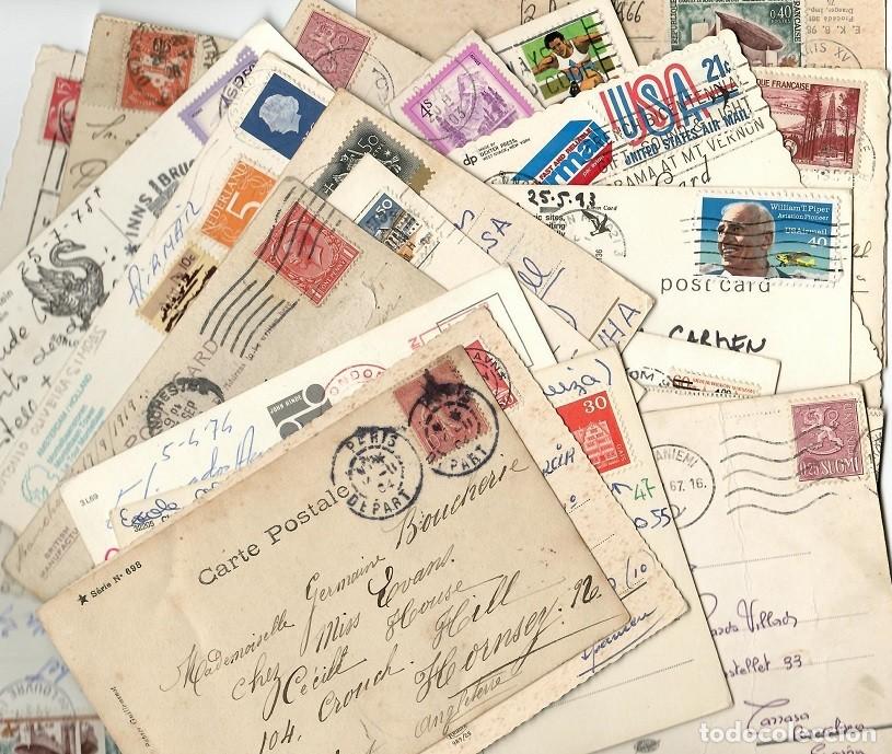 Stamps: Marcofilia / 32 Postales extranjeras de inter&eacute;s por las marcas del correo - Lote muy comercial