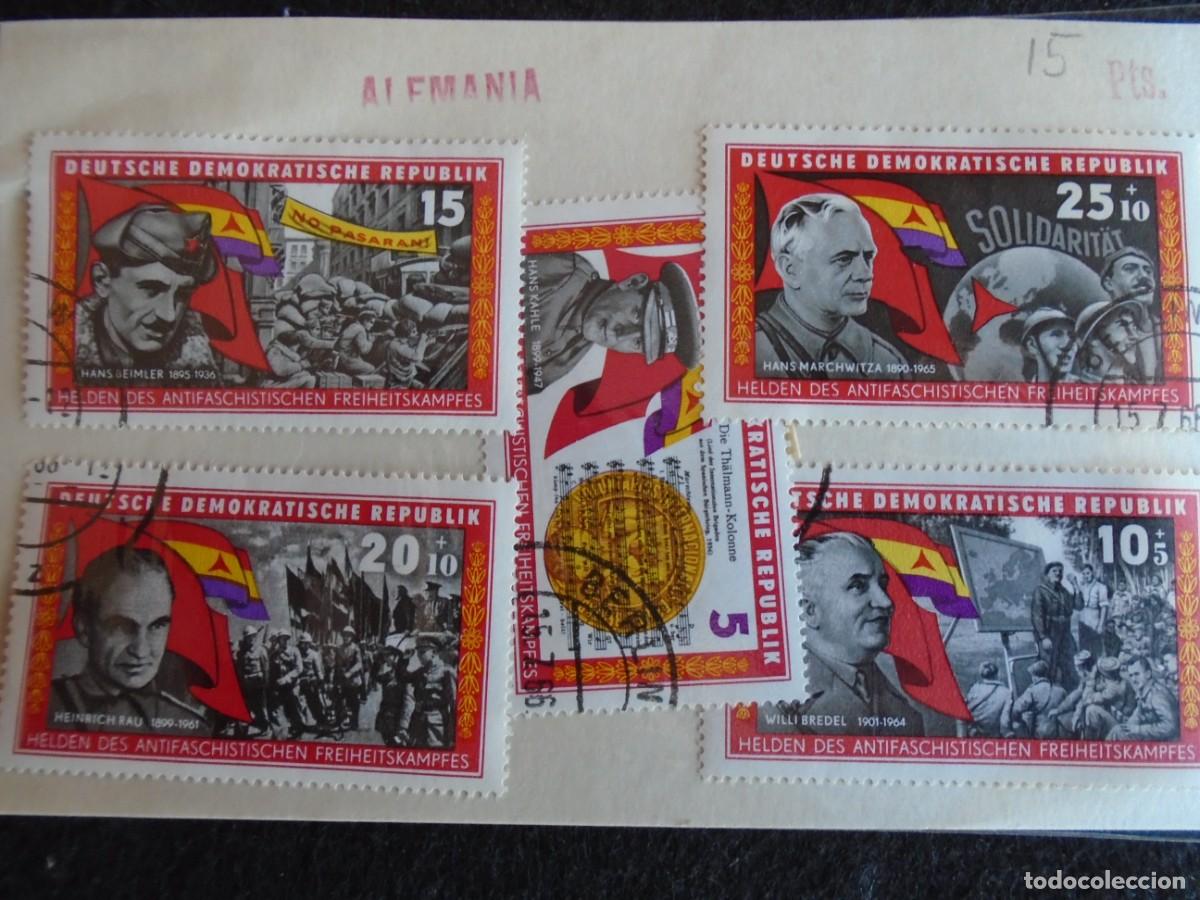 Sellos: (VI-261001)LOTE DE % SELLOS BRIGADAS INTERNACIONALES - 1966 REPUBLICA DEMOCRATICA DE ALEMANIA
