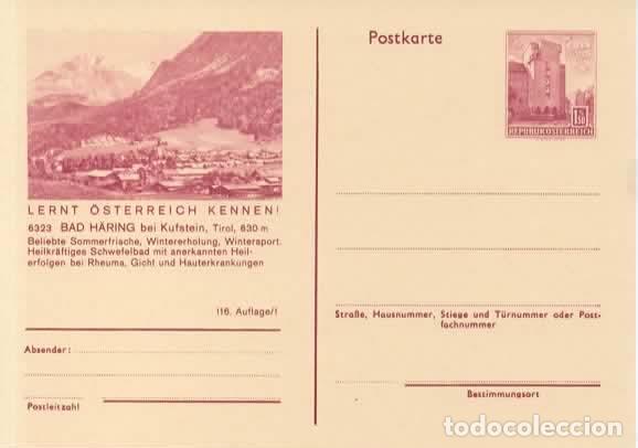 Sellos: AUSTRIA ENTERO POSTAL BAD HARING TIROL RHEUMA SALUD