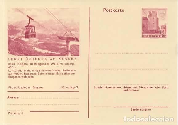 Sellos: AUSTRIA ENTERO POSTAL BEZAU GOLF TENNIS TELEFERICO CABLE CAR