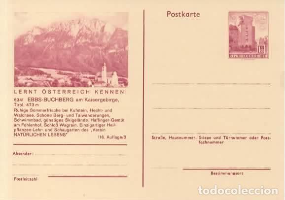 Briefmarken: AUSTRIA ENTERO POSTAL EBBS BUCHBERG SKI
