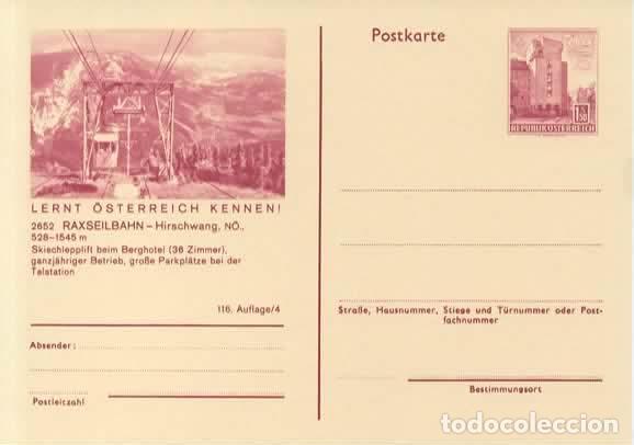 Sellos: AUSTRIA ENTERO POSTAL RAXSEILBAHN TELEFERICO CABLE CAR
