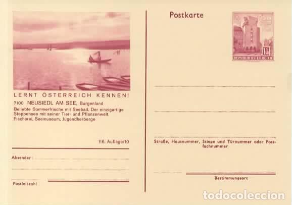 Sellos: AUSTRIA ENTERO POSTAL NEUSIEDL AM SEE PESCA FISHING