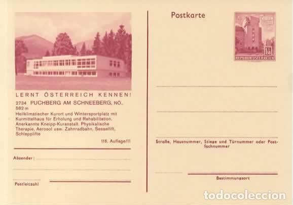 Sellos: AUSTRIA ENTERO POSTAL PUCHBERG AM SCHNEEBERG MEDICINA