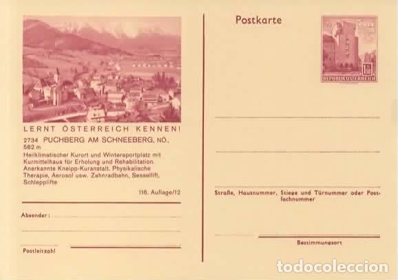 Sellos: AUSTRIA ENTERO POSTAL PUCHBERG AM SCHNEEBERG MEDICINA