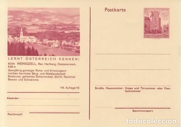 Sellos: AUSTRIA ENTERO POSTAL WENIGZELL SAUNA SKI