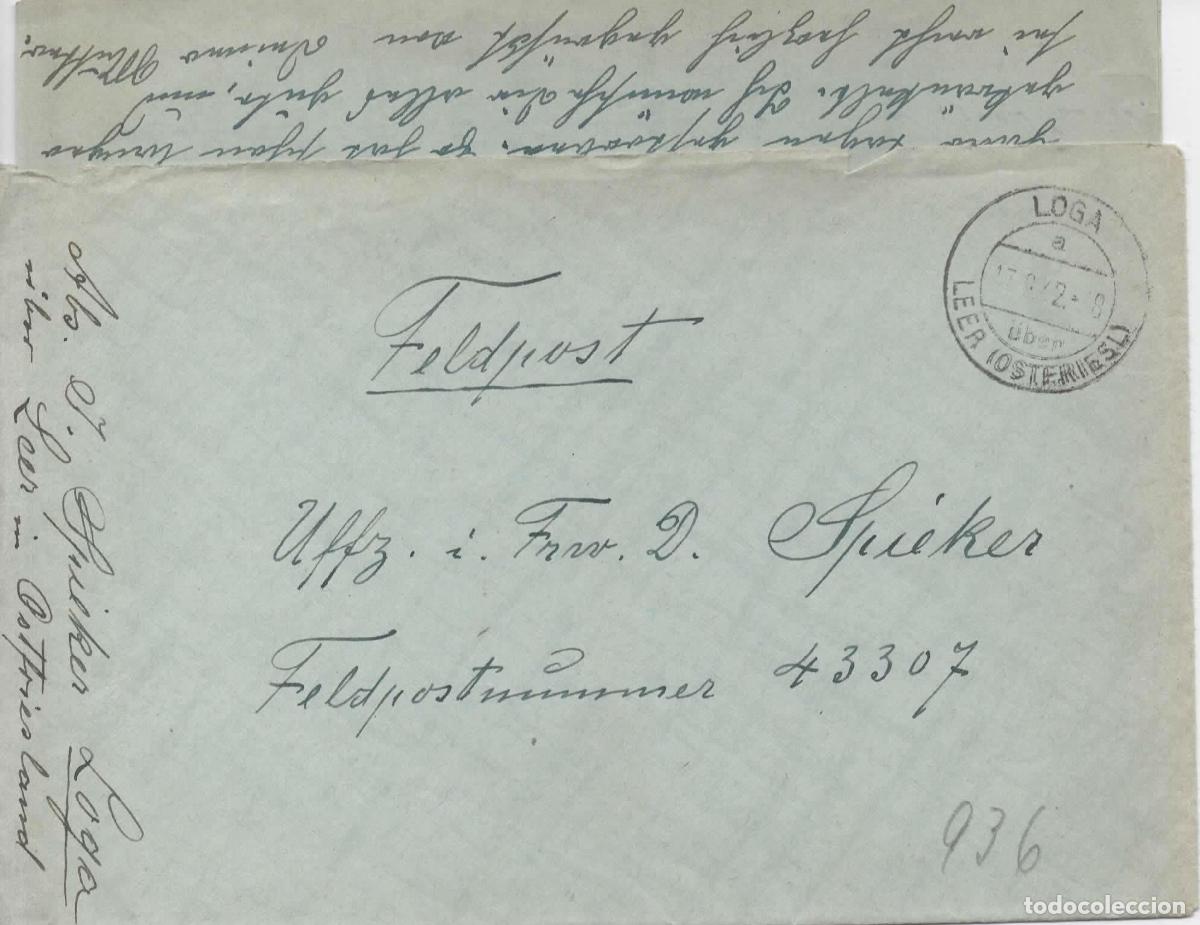 Sellos: ALEMANIA FELDPOST CORREO MILITAR 1942 LOGA LEER CON CARTA
