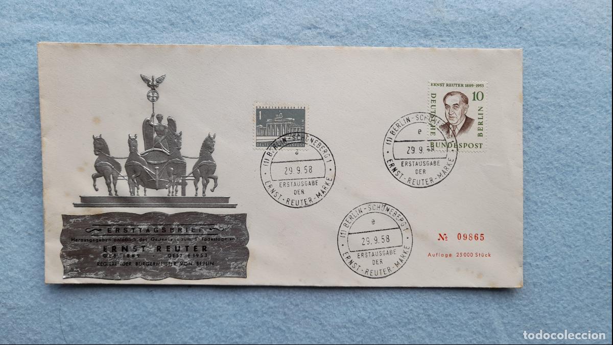 Stamps: Sobre Circulado Alemania. A&ntilde;o 1958. Tirada 25.000 ejemplares.