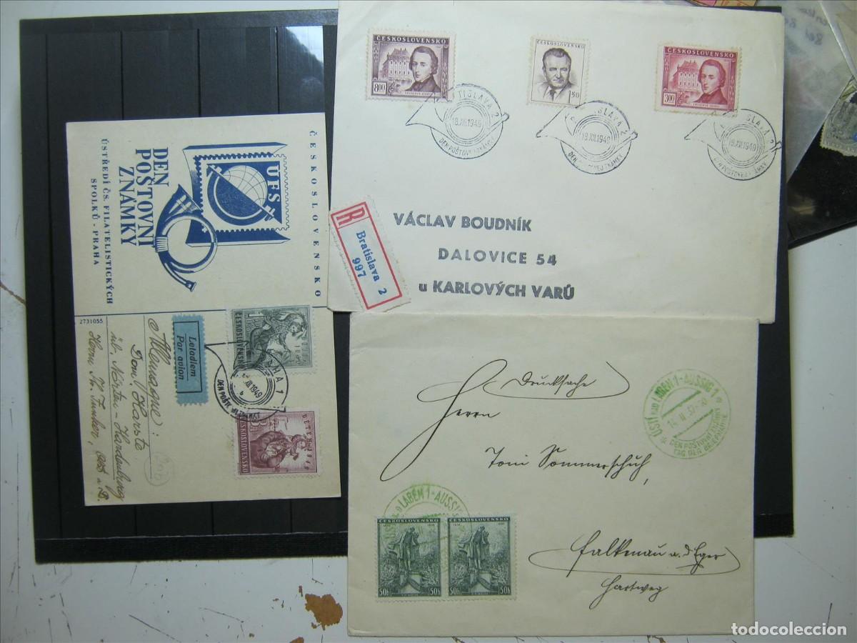 Timbres: CHECOSLOVAQUIA DOS CARTAS MATASELLOS PRIMER D&Iacute;A FDC 1949 + CARTA 1937.