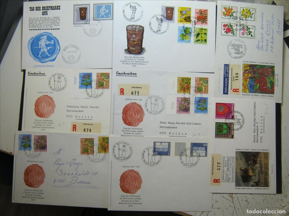Timbres: SUIZA LOTE 32 FDC SPD PRIMER D&Iacute;A Y CONMEMORATIVOS EXCELENTE. 4 FOTOS!